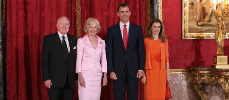 El Príncipe Felipe y Doña Letizia, anfitriones de la Gobernadora de Australia en el Palacio Real