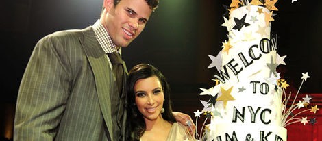 Kim Kardashian y Kris Humphries en una fiesta celebrada en Nueva York tras su boda