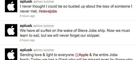 Mensaje de condolencia de Ashton Kutcher en Twitter