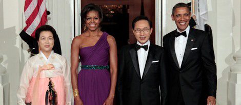Barack y Michelle Obama visten de gala la Casa Blanca para la cena en honor al presidente Corea del Sur