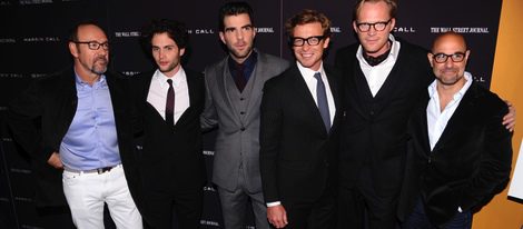 Zachary Quinto, Demi Moore, Chace Crawford y Penn Badgley asisten a la premiere de 'Margin Call' en Nueva York