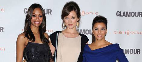 Eva Longoria, Olivia Wilde y Zoe Saldaña se divierten en la Gala Glamour Reel Moments