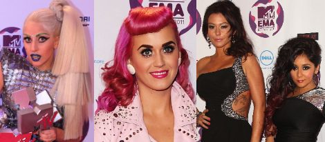 Bar Refaeli, Selena Gómez y Hayden Panettiere lucieron los mejores peinados de los EMA 2011