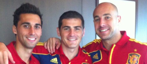 Iker Casillas, Pepe Reina y Álvaro Arbeloa, muy felices por el reencuentro de 'La Roja'
