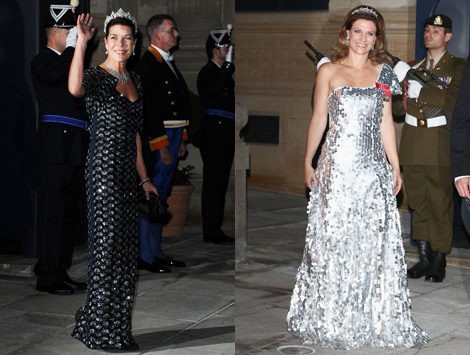 Carolina de Mónaco y Marta Luisa de Noruega a su llegada al Palacio Ducal