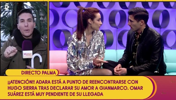 Omar Suárez hablando de Adara en 'Sálvame'|Foto: telecinco.es