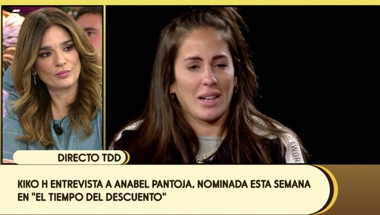 Anabel Pantoja muy emocionada en su entrevista con Kiko Hernández|Foto: telecinco.es