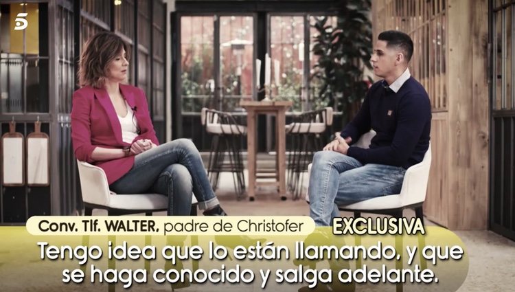 Christofer en su entrevista con Sandra Barneda | Foto: Telecinco.es