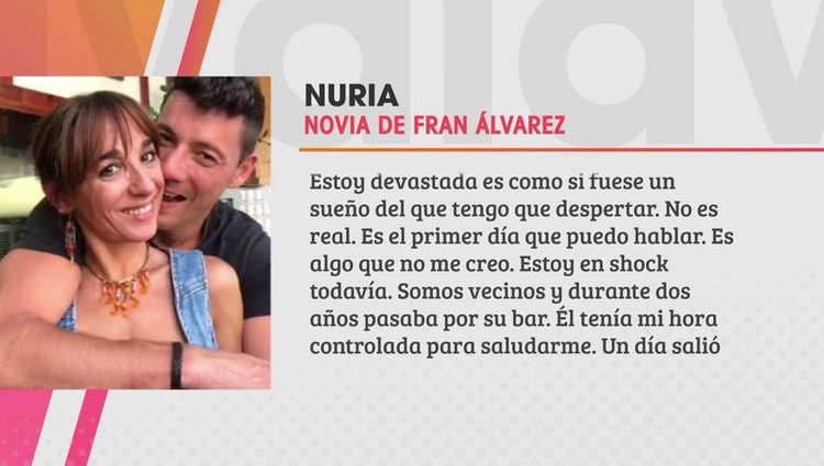 Nuria, la novia de Fran Álvarez, rompe su silencio | Foto: Telecinco.es