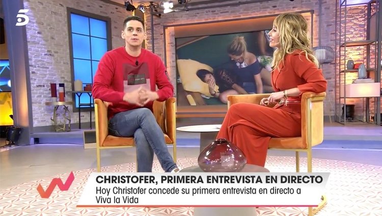 Christofer habla con Emma García en 'Viva la vida' | Foto: telecinco.es