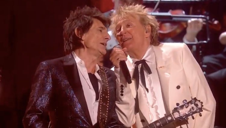 Rod Stewart y Ronnie Wood en los Brit Awards 2020