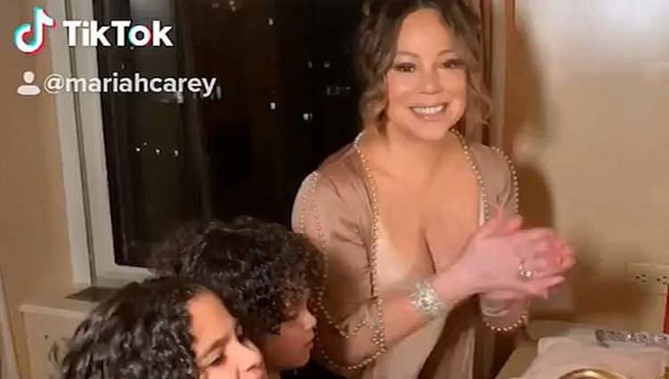 Mariah Carey con sus hijos lavándose las manos/ Foto: 'Tik Tok'