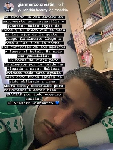El mensaje de Gianmarco al llegar a casa / Instagram