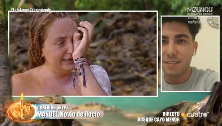 Rocío Flores hablando con su novio Manuel / Cuatro.com