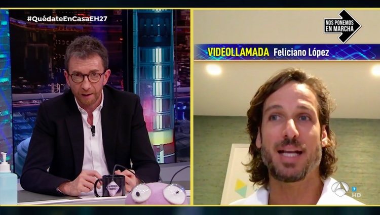 Feliciano López hablando con Pablo Motos en 'El hormiguero' / Antena3.com
