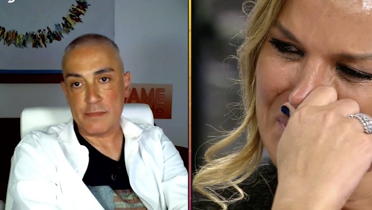 Marta López empezó a llorar tras escuchar a su amigo Kiko Hernández | Foto: Telecinco.es