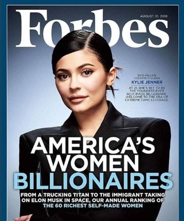 Kylie Jenner en la portada de la revista Forbes