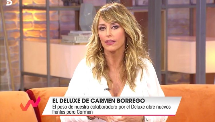 Emma García lanzando su reproche a Carmen Borrego / Telecinco.es