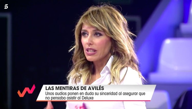Emma García mostrando su malestar con Avilés / Telecinco.es