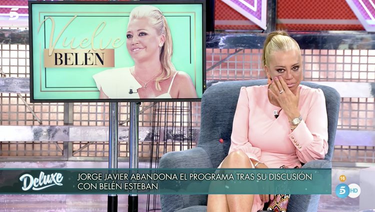 Belén Esteban, a punto de dar por terminada su entrevista | Foto: Telecinco.es