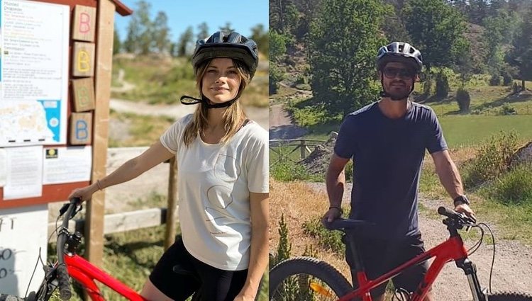 El Príncipe Carlos Felipe y Sofia Hellqvist montando en bici / Instagram-Prinsparet