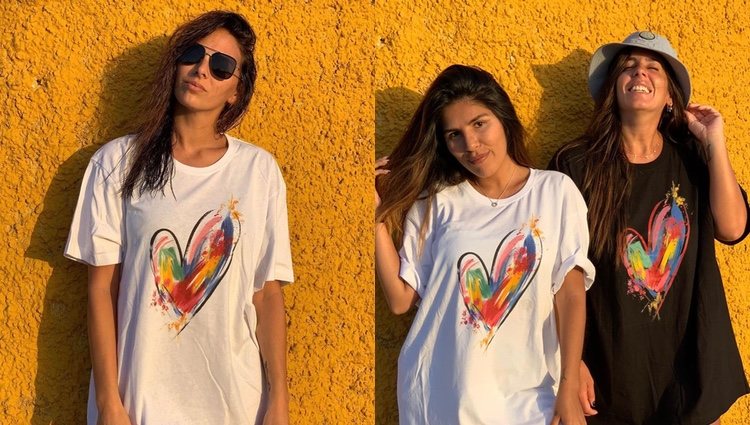 Anabel, Chabelita e Irene posando con las camisetas / Instagram