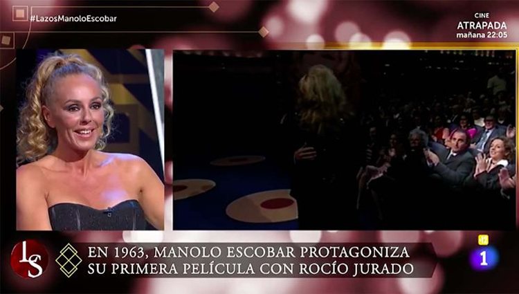 Rocío Carrasco hablando de Manolo Escobar y Rocío Jurado en 'Lazos de sangre'/ Foto: La 1