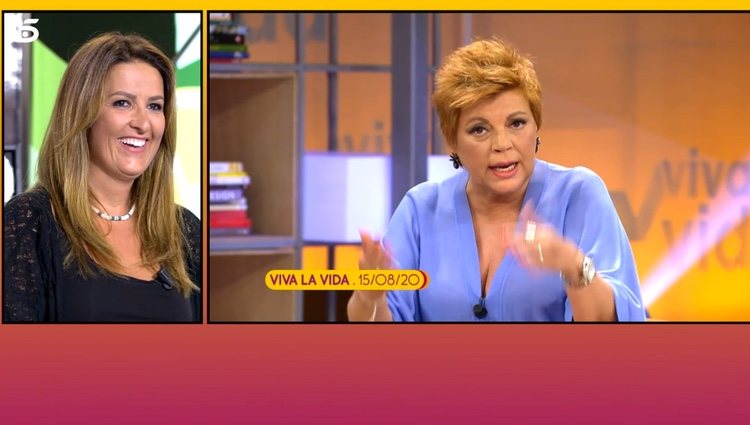 Laura Fa escuchando las palabras de Terelu Campos en 'Viva la vida' / Telecinco.es