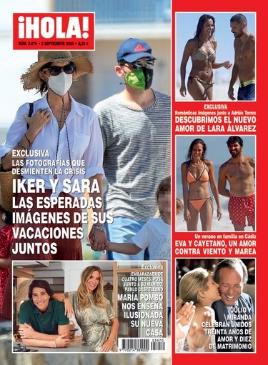 Iker Casillas y Sara Carbonero con sus hijos en la portada de ¡Hola!