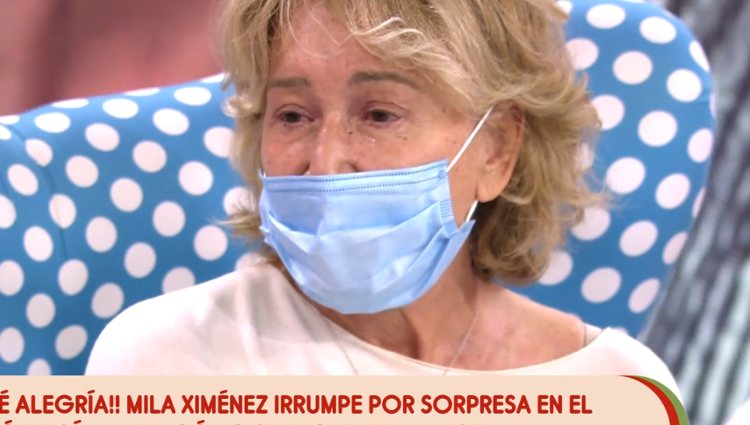Mila Ximénez en su visita sorpresa a 'Sálvame' / Telecinco.es