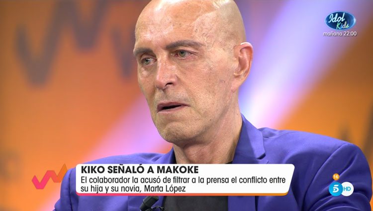 Kiko Matamoros, muy afectado en su intervención en 'Viva la Vida'/ Foto: telecinco.es