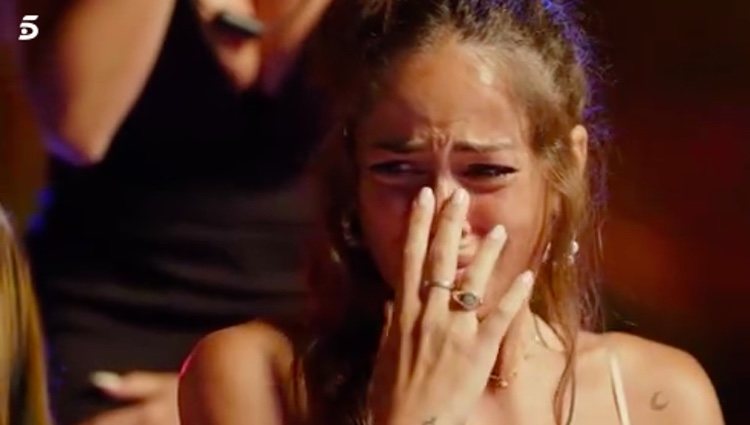 Melyssa llorando al ver las imágenes de Tom / Telecinco.es