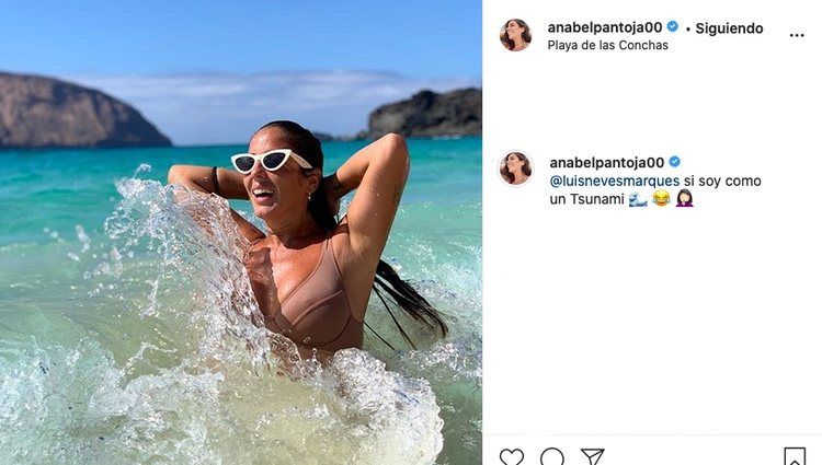 Anabel Pantoja contestando a su hater / Instagram