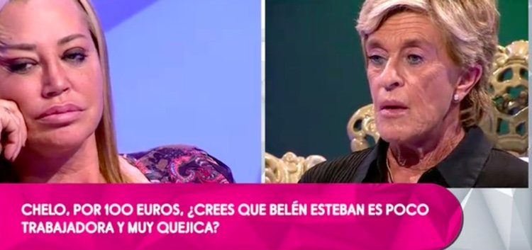 Belén Esteban cabreada por su pregunta en 'Quiero dinero' / Telecinco.es