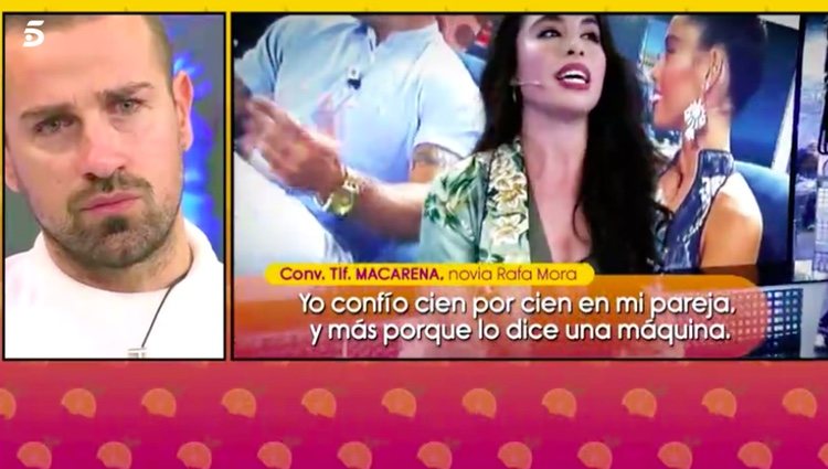 Rafa Mora emocionado con el mensaje de Macarena / Telecinco.es