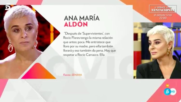 Las palabras de Ana María en su entrevista / Telecinco.es