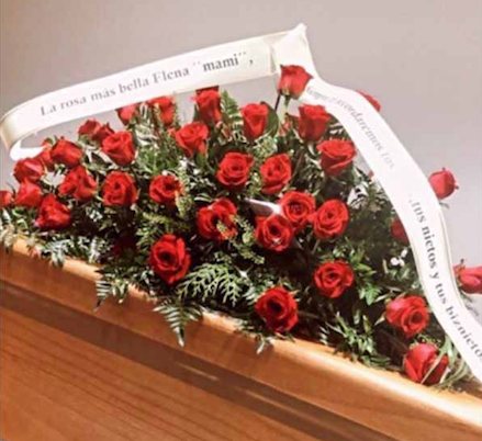 Las flores del funeral de la abuela de Elena Tablada/ Foto: Instagram