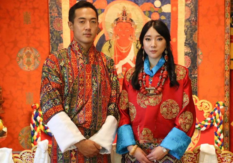 Thinlay Norbu y Eeuphelma Choden Wangchuck en su boda
