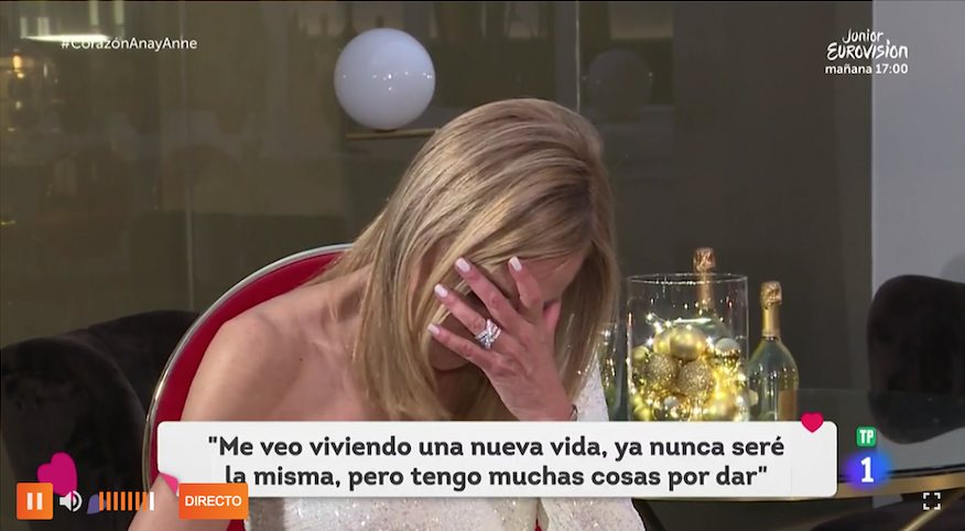 Ana Obregón, emocionada en su primera entrevista televisiva tras la muerte de su hijo/ Foto: La 1