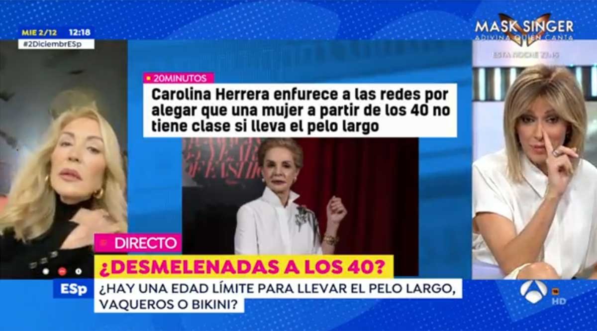 Susanna Griso hablando con Carmen Lomana en 'Espejo Público'/ Foto: Antena 3