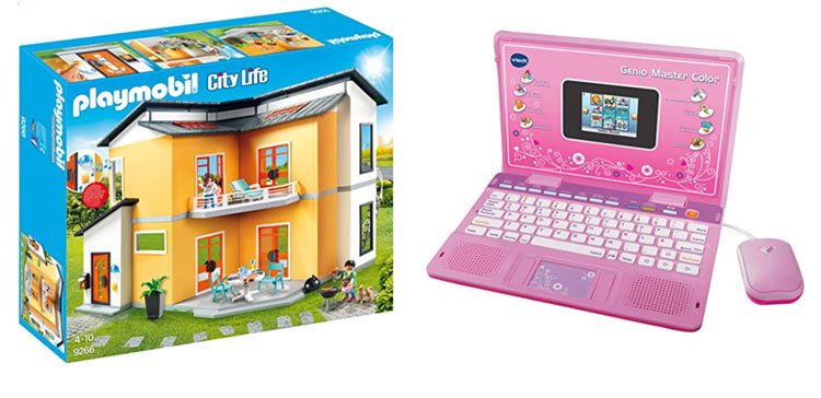 Casa de Playmobil y portátil infantil