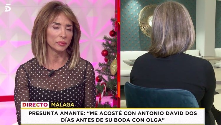 La supuesta amante de Antonio David Flores en el programa 'Socialité'/Foto:Telecinco.es