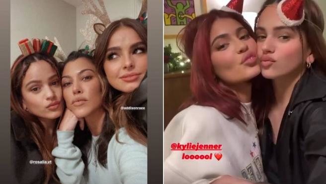 Rosalía celebró la Navidad con las hermanas Kardashian | Foto: Instagram