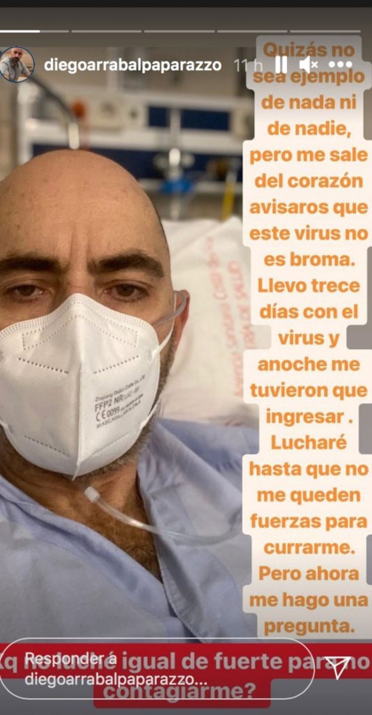 Diego Arrabal compartía una importante reflexión desde el hospital | Foto: Instagram