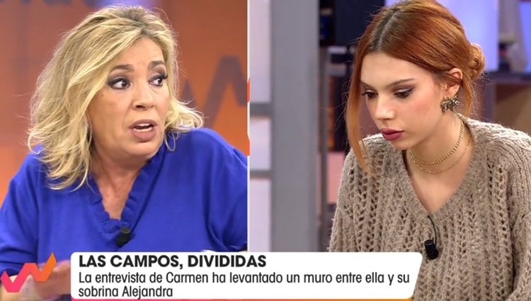 Alejandra en 'Viva la vida' con su tía tras su entrevista / Telecinco.es