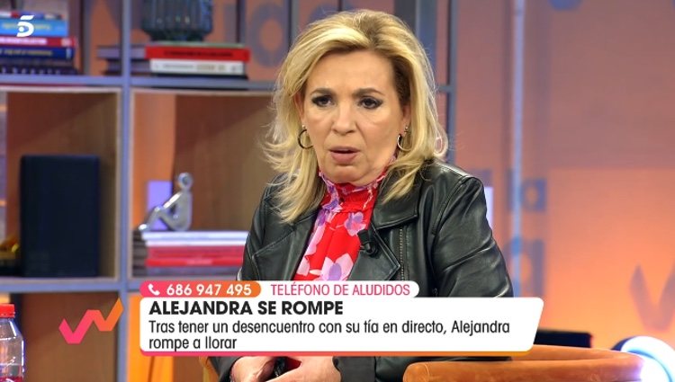 Carmen Borrego contestando a su sobrina Alejandra / Telecinco.es