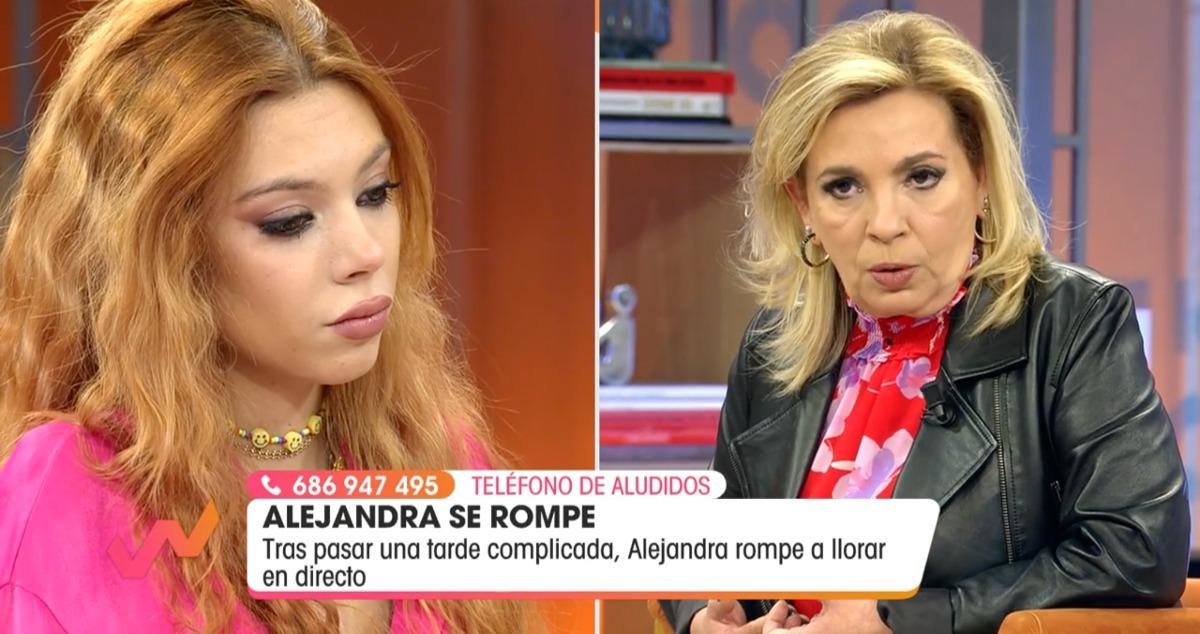 Alejandra Rubio acabó llorando en directo en 'Viva la vida' | Foto: Telecinco.es