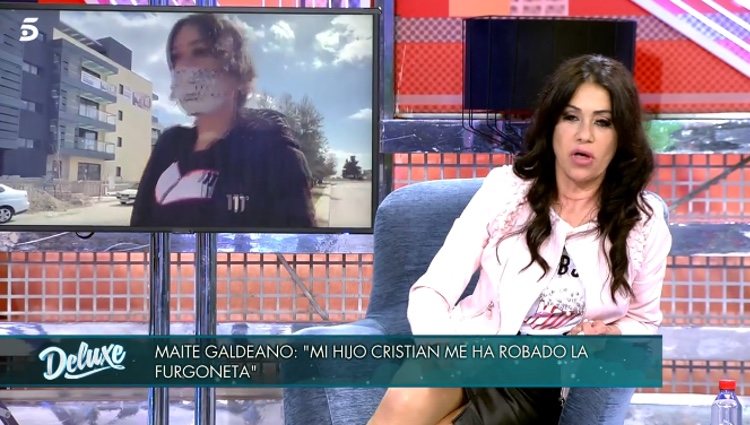 Maite Galdeano explicando qué ha pasado con su hijo / Telecinco.es