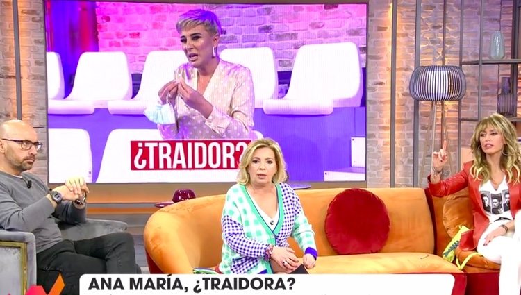 Ana María Aldón se enfrenta a las acusaciones de sus compañeros. /Foto: telecinco.es