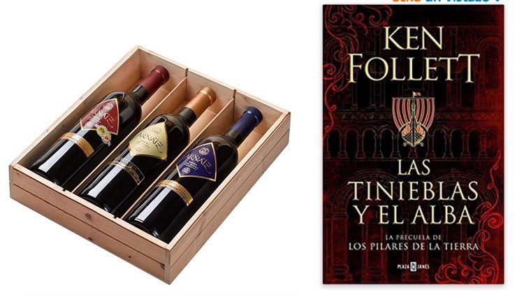 Estuche con 3 vinos / Libro Ken Follet